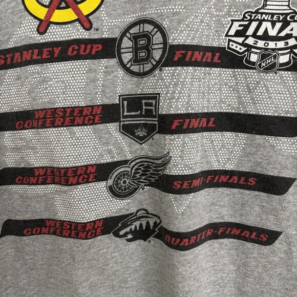 2013 NHL Stanley Cup Men XL Finals Champions Chicago Blackhawks Gray Hockey VNTG - Picture 6 of 8